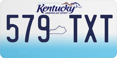 KY license plate 579TXT