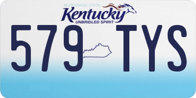 KY license plate 579TYS