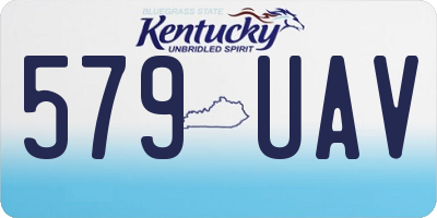 KY license plate 579UAV