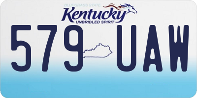 KY license plate 579UAW