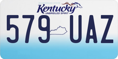 KY license plate 579UAZ
