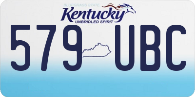 KY license plate 579UBC