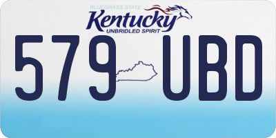 KY license plate 579UBD