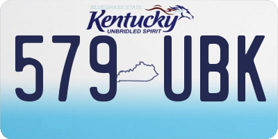 KY license plate 579UBK