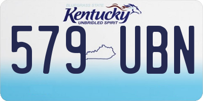 KY license plate 579UBN