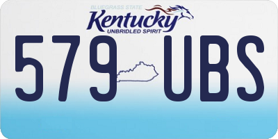 KY license plate 579UBS