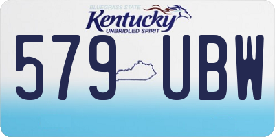 KY license plate 579UBW