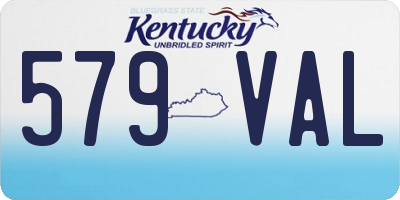 KY license plate 579VAL