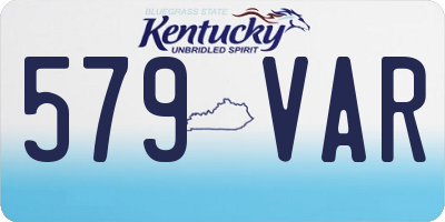 KY license plate 579VAR