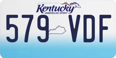 KY license plate 579VDF
