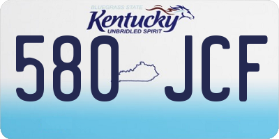 KY license plate 580JCF
