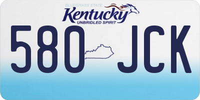 KY license plate 580JCK