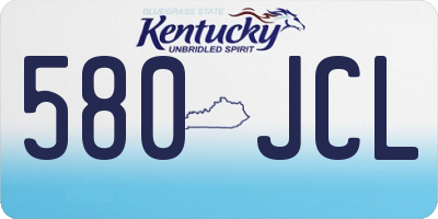 KY license plate 580JCL