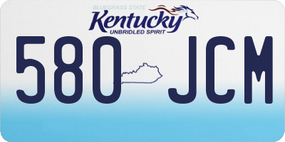 KY license plate 580JCM