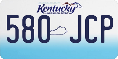 KY license plate 580JCP