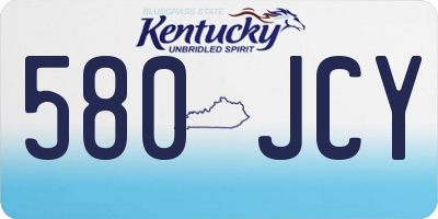 KY license plate 580JCY