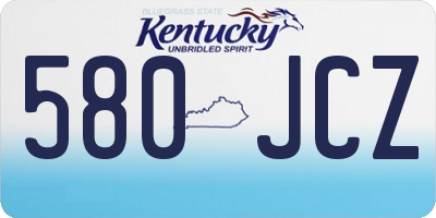 KY license plate 580JCZ
