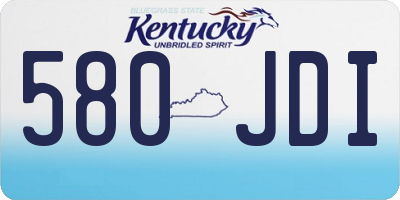 KY license plate 580JDI