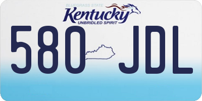KY license plate 580JDL