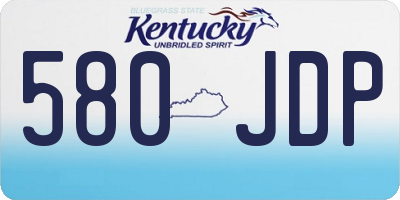KY license plate 580JDP