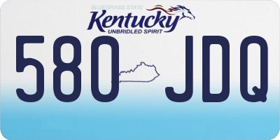 KY license plate 580JDQ