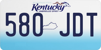 KY license plate 580JDT