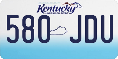 KY license plate 580JDU