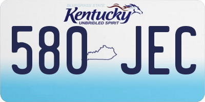 KY license plate 580JEC