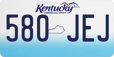 KY license plate 580JEJ