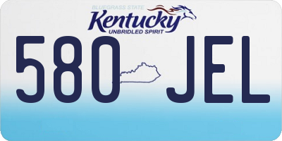 KY license plate 580JEL