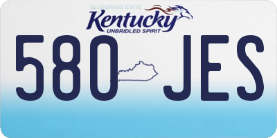 KY license plate 580JES