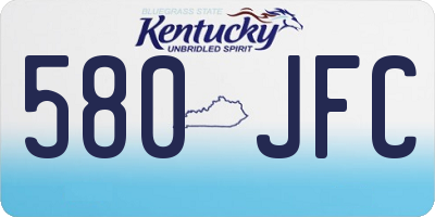 KY license plate 580JFC