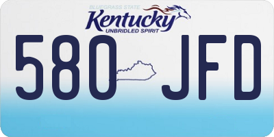 KY license plate 580JFD