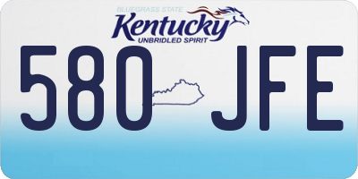 KY license plate 580JFE