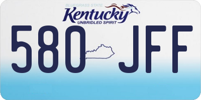 KY license plate 580JFF