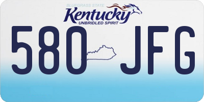 KY license plate 580JFG