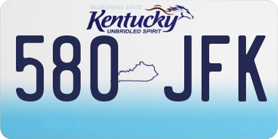 KY license plate 580JFK