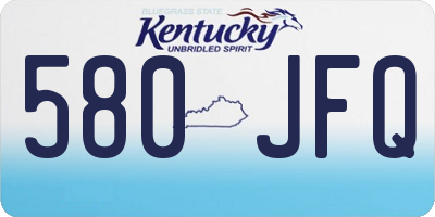 KY license plate 580JFQ