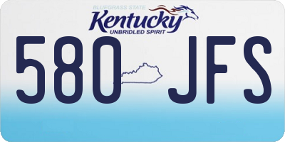 KY license plate 580JFS