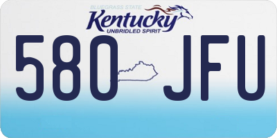 KY license plate 580JFU