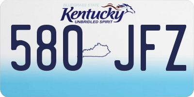 KY license plate 580JFZ