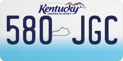 KY license plate 580JGC
