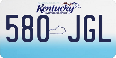 KY license plate 580JGL