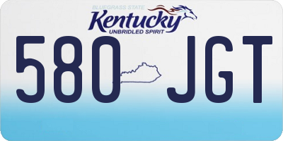 KY license plate 580JGT