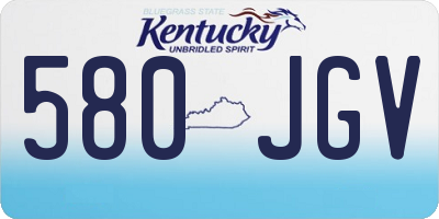 KY license plate 580JGV