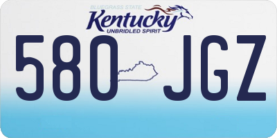 KY license plate 580JGZ