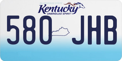 KY license plate 580JHB