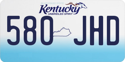 KY license plate 580JHD