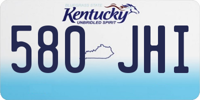 KY license plate 580JHI