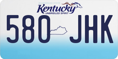 KY license plate 580JHK